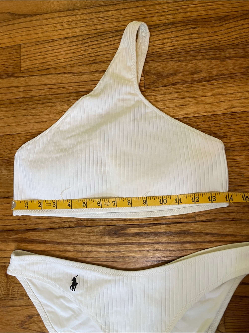 Polo Ralph Lauren White Ribbed One-Shoulder Bikini Set - Picture 13 of 15
